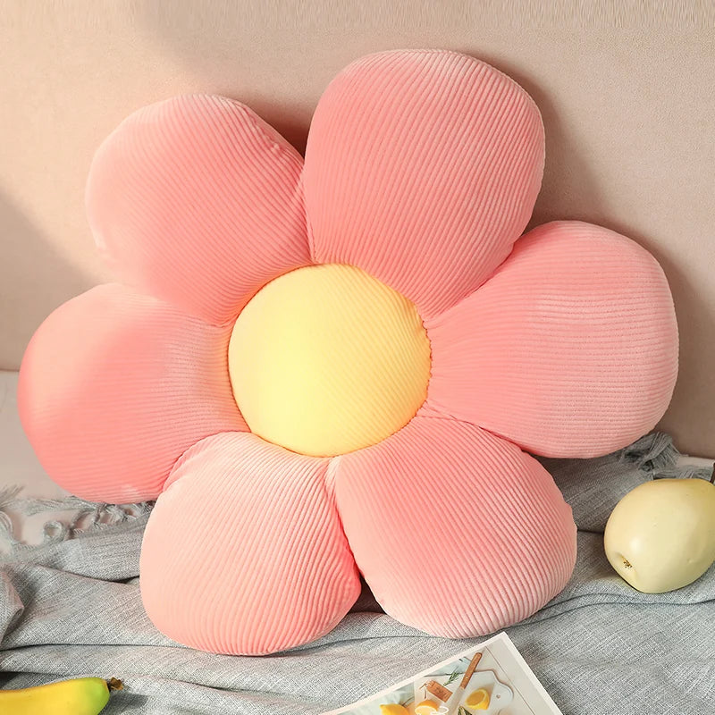 35/45cm Stuffed Six Petal Flower Cushion Girly Room Decor Sunflower Pillow Bay Window Pink Flower Sit Bedroom Seat Pillow