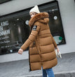 2024 Women's Down Parkas Winter Jacket Big Fur Collar Thick Slim Coat Fashion Hooded Cotton Outerwear Long Winter Woman Coat