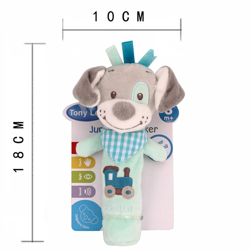 New Baby Animal Hand Bell Rattle Soft Rattle Toy Newborn Educational Rattle Mobiles Baby Toys Cute Plush Bebe Toys 0-12 Months