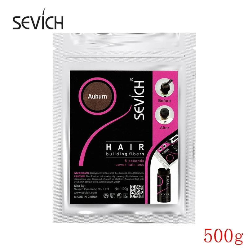 Sevich 500g Hair Building Fiber 10 Color Keratin Powders Fibers Hair Regrowth Fiber Hair Refill Instant Salon Hair Treatment