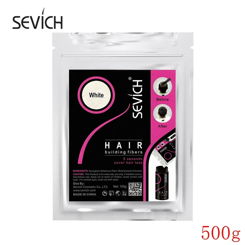 Sevich 500g Hair Building Fiber 10 Color Keratin Powders Fibers Hair Regrowth Fiber Hair Refill Instant Salon Hair Treatment