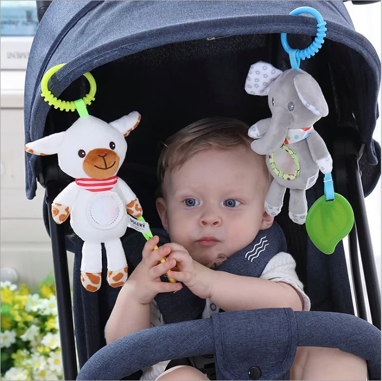 Good Quality Newborn Baby Rattles Plush Stroller Cartoon Animal Toys Baby Mobiles Hanging Bell Educational Baby Toys 0-24 Months