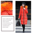 2024 Women's Down Parkas Winter Jacket Big Fur Collar Thick Slim Coat Fashion Hooded Cotton Outerwear Long Winter Woman Coat