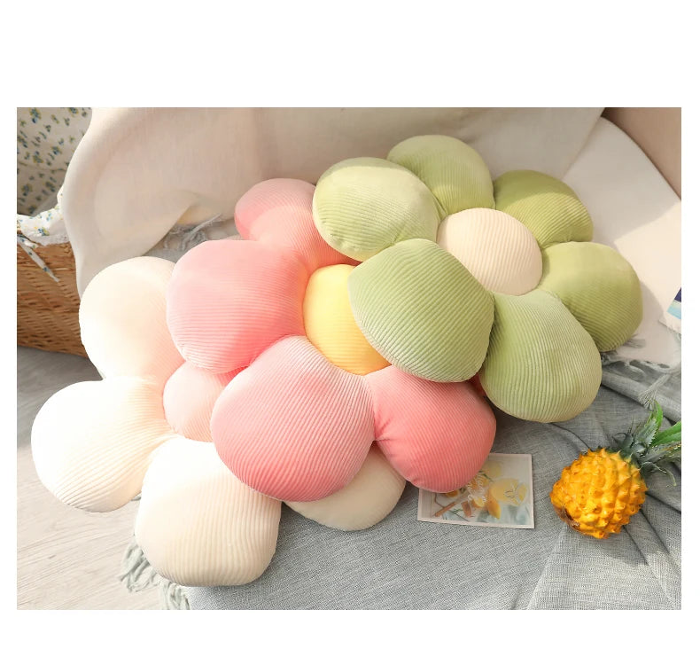 35/45cm Stuffed Six Petal Flower Cushion Girly Room Decor Sunflower Pillow Bay Window Pink Flower Sit Bedroom Seat Pillow