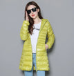 0-10℃ Winter Jackets Women White Duck Down Long Coat Female Hooded Quilted Parkas Ultra Light Portable Down Coats for Women