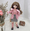 30cm Bjd Doll 12 Moveable Joints 1/6 Girl's Dress 3D Brown Eyes Toy with Clothes Shoes Kids Toys for Girl Children Gift