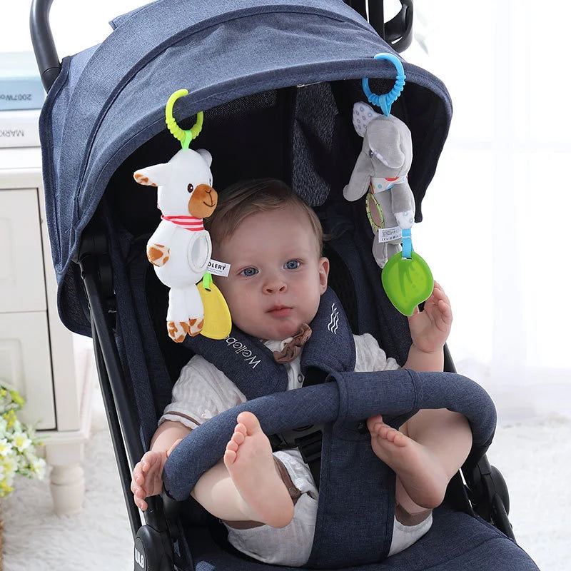 Good Quality Newborn Baby Rattles Plush Stroller Cartoon Animal Toys Baby Mobiles Hanging Bell Educational Baby Toys 0-24 Months