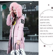 2024 Women's Down Parkas Winter Jacket Big Fur Collar Thick Slim Coat Fashion Hooded Cotton Outerwear Long Winter Woman Coat