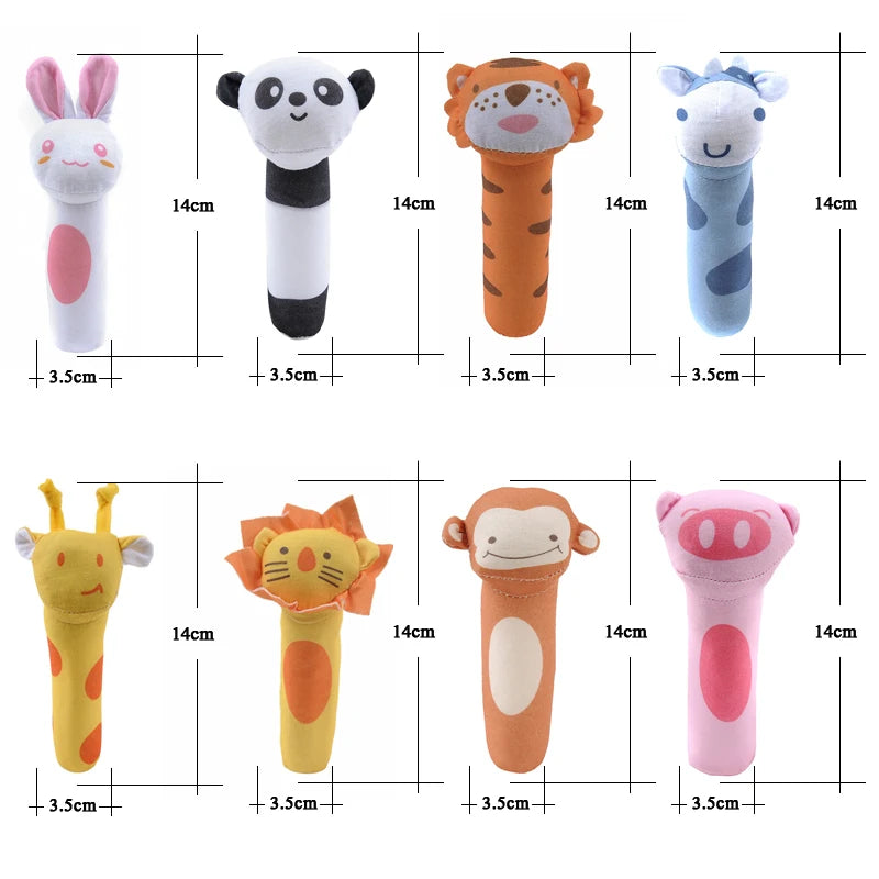 QWZ Hot Cute Baby Rattle Toys Rabbit Plush Baby Cartoon Bed Toys for Newborn 0-24 Months Educational Toy Sheep Bear Hand Bells