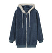 New Style Autumn And Winter Loose Plush Zipper Hooded Jacket Woman