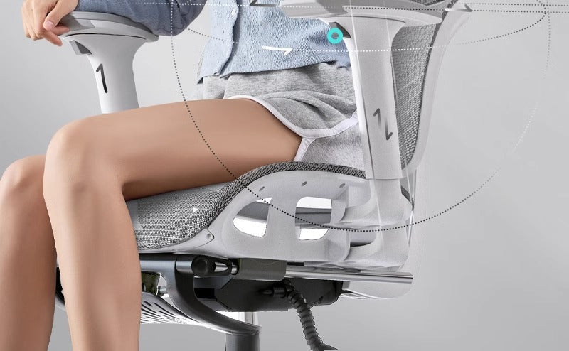 UVR Computer Chair Ergonomic Backrest Chair Home Study Chair Sedentary Comfortable Recliner with Footrest Mesh Office Chair