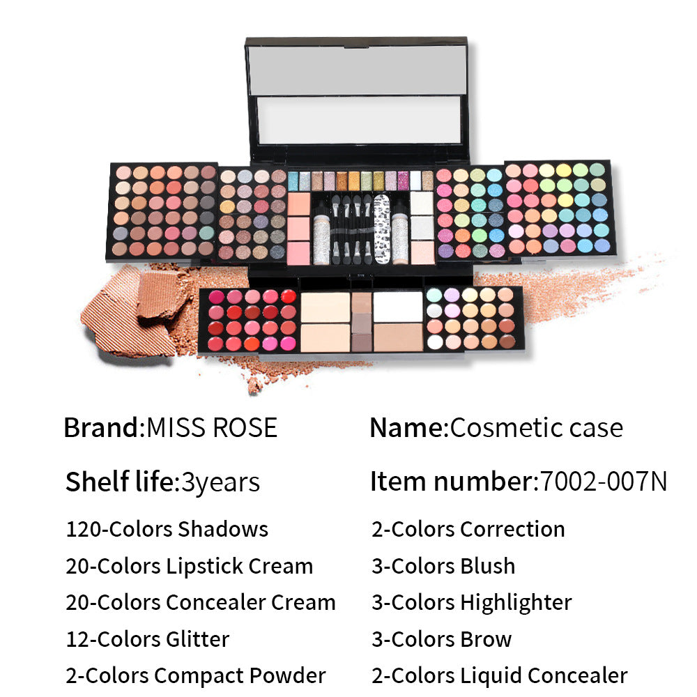 MISS ROSE Make-up Kit ALL IN ONE Full Facial Makeup Set Eye Shadow Lip Gloss Eyeliner Makeup Brushe Cosmetics Bag Makeup Product