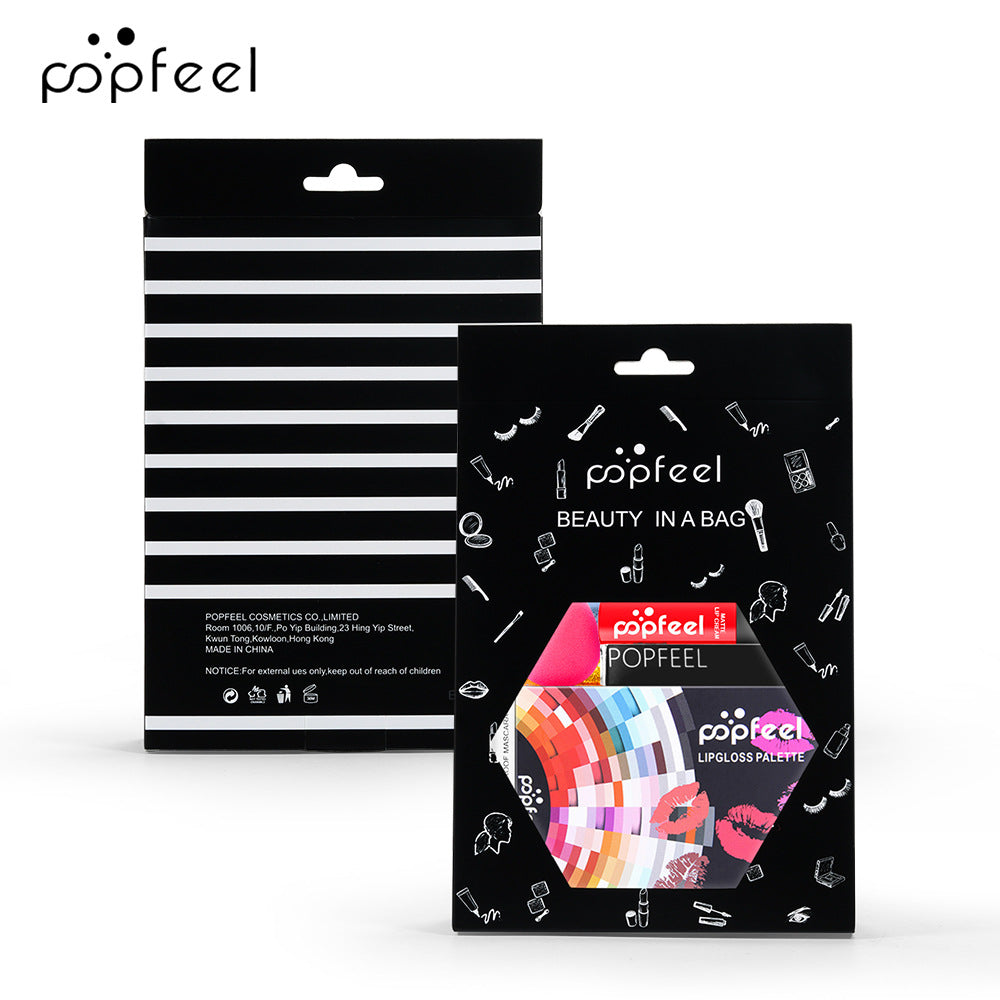 POPFEEL Makeup Full Kit Female Make Up Set Eye Shadow Eyeshadow Palette Lip Gloss Mascara Eyeliner Brushes Bag Make-up for Women