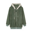 New Style Autumn And Winter Loose Plush Zipper Hooded Jacket Woman