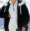 New Style Autumn And Winter Loose Plush Zipper Hooded Jacket Woman