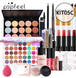 POPFEEL Makeup Full Kit Female Make Up Set Eye Shadow Eyeshadow Palette Lip Gloss Mascara Eyeliner Brushes Bag Make-up for Women