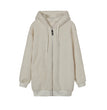 New Style Autumn And Winter Loose Plush Zipper Hooded Jacket Woman