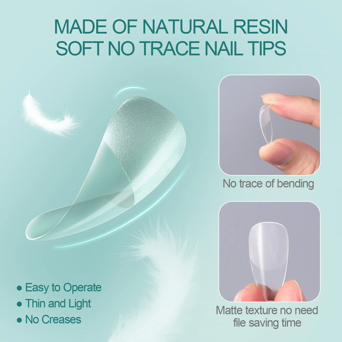 Nailpop Soft Gel Tips for Nails Acrylic Material Medium Almond/Coffin Artificial Nail Capsule Accessories and Tools 120pcs/box