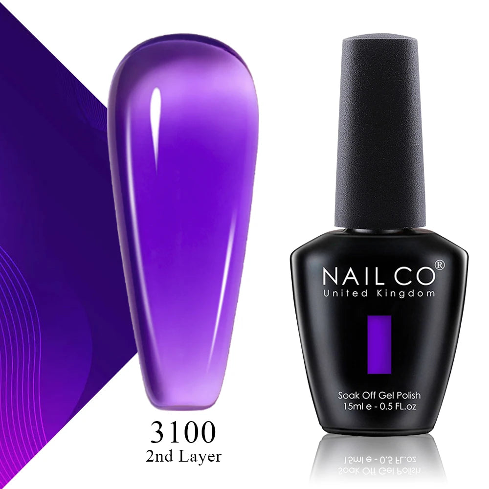 NAILCO 15ml Translucent Color Gel Nail Polish Vernis Semi Permanent UV LED Gel Polish For Nail Art Gel Manicure TOP BASE Varnish