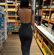 Nibber Solid Sexy Backless Maxi Dress Women Elegant Elastic Slim Short Sleeve Long dresses Female Bodycon Streetwear Clothing