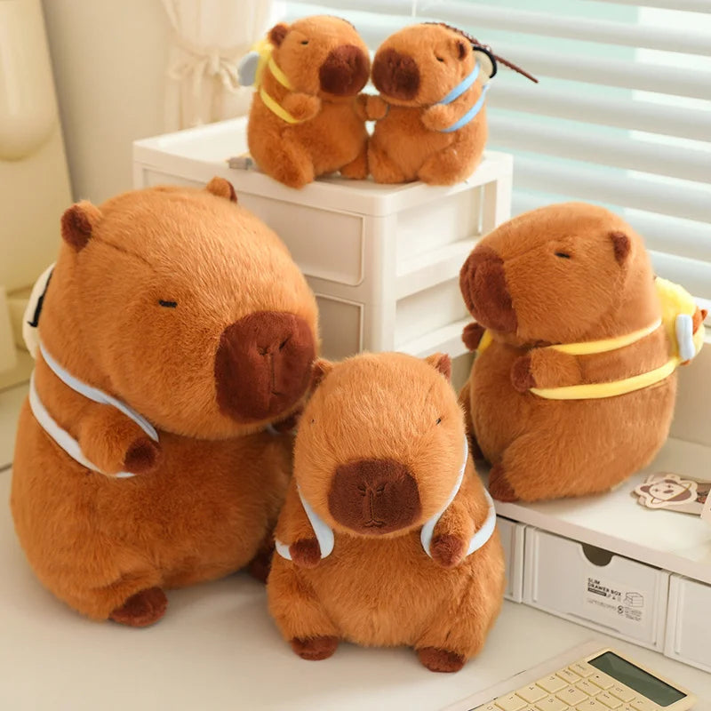 Lotus leaf Capybara Plush Toy  Oyster Bee Bckpack Capibara Cosplay Unicorn Dinosaur Boba Bread Ring Decor Stuffed Animals