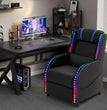 LED Gaming Massage Recliner Chair, Racing Style Single Living Room Sofa Comfortable Ergonomic Home Theater Seating, Chairs