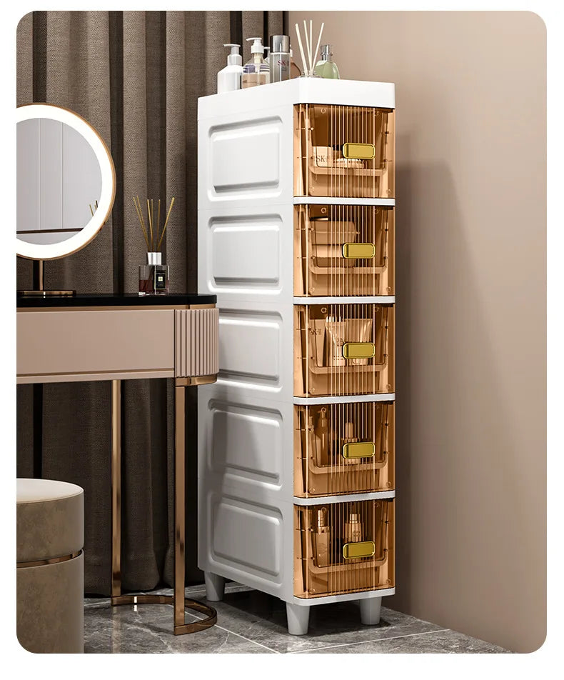 Bathroom Crack Cabinet Storage Shelf Narrow Slit Storage Cabinet Toilet Storage Cabinet Floor Organizer Home Organizer Drawer