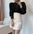 Fashion Long Sleeve Women Blouse Hollow Out Lace Blouse Shirt Tops Women Blusas Mujer De Moda 2024 Blouses Femme Women Shirts