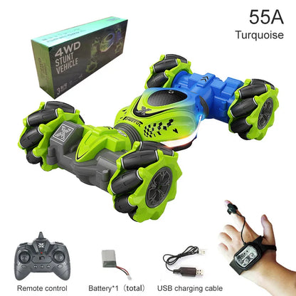 4WD RC Car Toy 2.4G Radio Remote Control Cars RC Watch Gesture Sensor Rotation Twist Stunt Drift Vehicle Toy for CHildren Kids