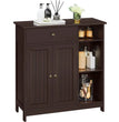 Bathroom Floor Cabinet, Kitchen Freestanding Storage Organizer, Large Side Cabinet with Doors, Drawer & Adjustable