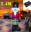 1.2M Christmas Decoration Crutch Santa Claus Inflatable Toy with LED Lights Outdoor Inflatable Model Ornament Party Garden Decor