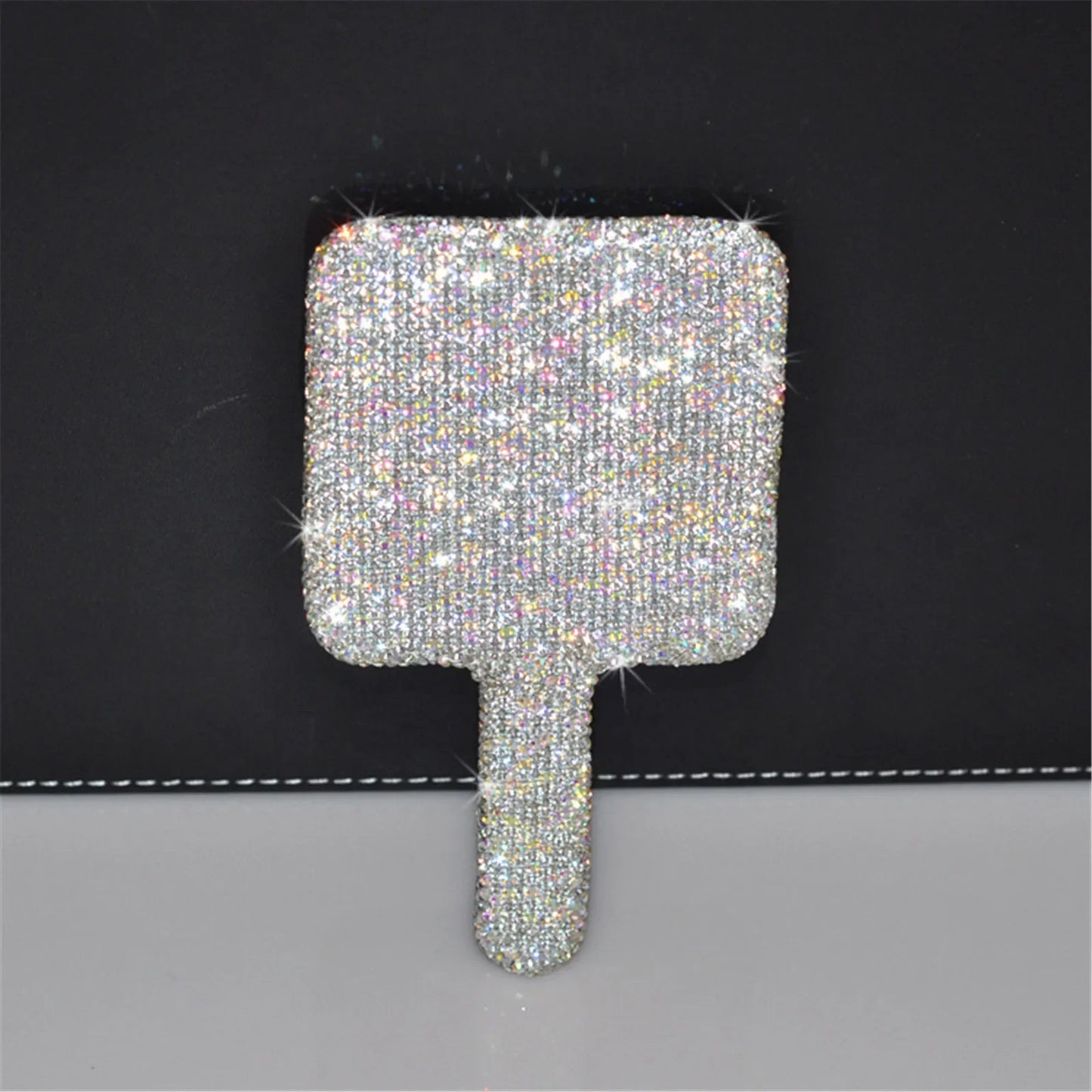 Diamond Handheld Makeup Mirror Love Heart Mirror Female Handle Makeup Cosmetic Beauty Tools Handheld Vanity Girls Make Up Mirror