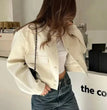 ASDS Women Fashion With Pockets Bomber Jacket Coats Vintage Long Sleeve Front Button Casual Female Outerwear Chic Tops