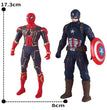 17cm Marvel Spiderman Model Anime Action Figures Spider-Man captainironman Luminous Children's Toys decorationdolls Gifts