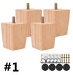 4Pcs 6/10/15cm Solid Wood Furniture Feets Sofa Cabinets Legs Square Bed Table Chair Replacement Feet Home Furniture Accessories