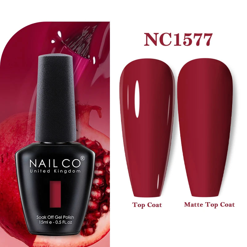 NAILCO 15ml Nail Gel Polish Vernis Semi Permanent UV Varnish Nails Art Manicure Design TOP BASE Hybrid Nail Supplies Nail Glue