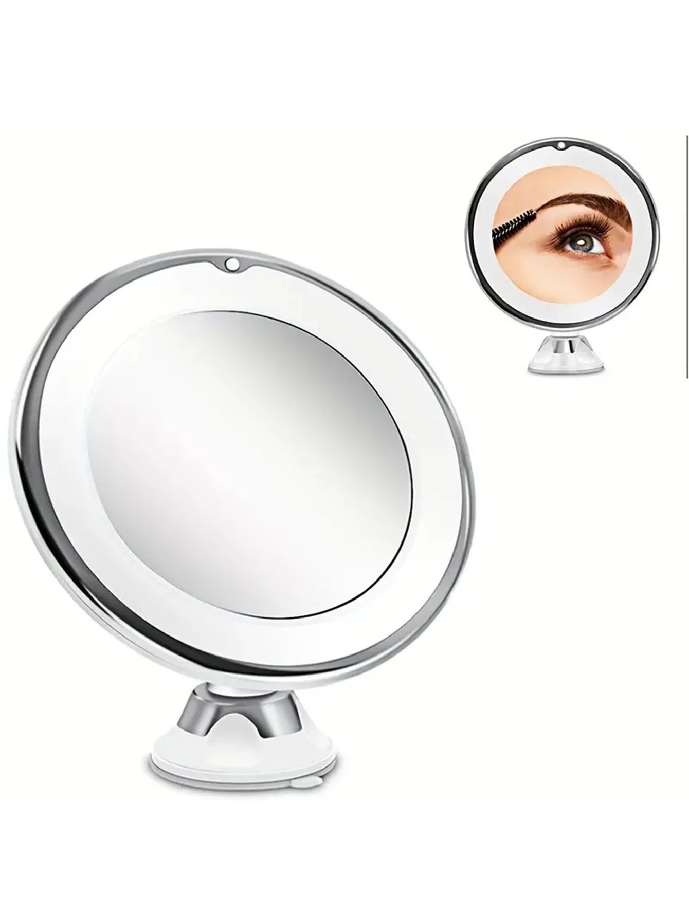 10x Magnification Lighted Cosmetic Mirror with Switch, 360 Degree Rotating Arm, Makeup mirror with Powerful Locking Suction Cup