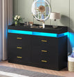 Modern Dresser 9 Drawer with LED Light,Wide Drawer Organizer Cabinet for Bedroom Living Room Chest  for Closet of Wood Drawers