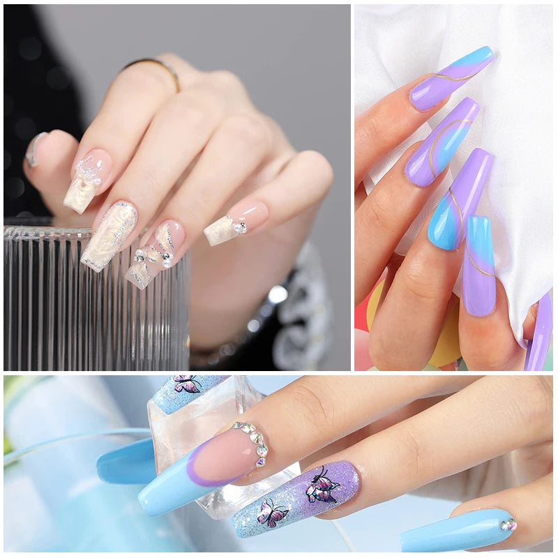 Gel Nail Polish Set Poly Nail Gel Kit With Nail Lamp Semi Permanent Gel Varnish Set Professional Nail Art Tools Kit Manicure Set