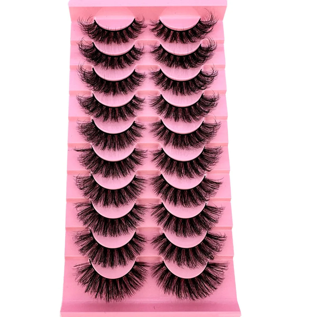 NEW 10 Pairs Cat Eye Lashes Fluffy Faux Mink Lashes 8D Wispy Lashes Pack Dramatic Long Thick Volume Eyelashes False Eyelas