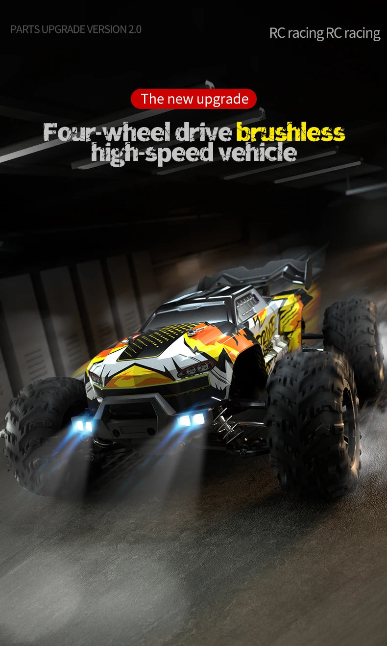 1:16 70KM/H Or 50KM/H 4WD RC Car With LED Remote Control Cars High Speed Drift Monster 4x4 Truck for Kids vs Wltoys 144001 Toys