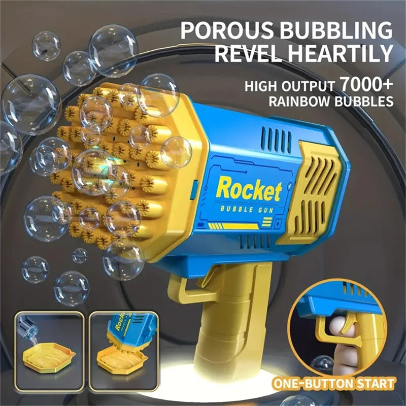 40 Hole Rocket Launcher Handheld Portable Electric Automatic Bubble Gun Party Birthday Gift Toy(without Bubble Water)