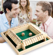 Dice Board Game Set Wooden 10 Numbers Flaps & Dices Game for 4 Players Party Club Drinking Games Family Entertainment