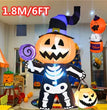 1.8M/6FT Halloween Inflatable Toy Giant Pumpkin Skull Ghost Outdoor Yard Garden Decoration Horror Inflated Model with LED Lights