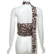 Women Tulle Leopard Print Top with Bandeau Off-the-shoulder Straight-cut Neckline Summer Casual Girls for Summer Blouse