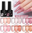 LILYCUTE 6PCS/SET 7ml Jelly Pink Nude Translucent Gel Nail Polish Set Semi Permanent Soak Off Nail Art Manicure Gel Set