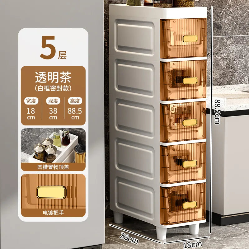 Bathroom Crack Cabinet Storage Shelf Narrow Slit Storage Cabinet Toilet Storage Cabinet Floor Organizer Home Organizer Drawer