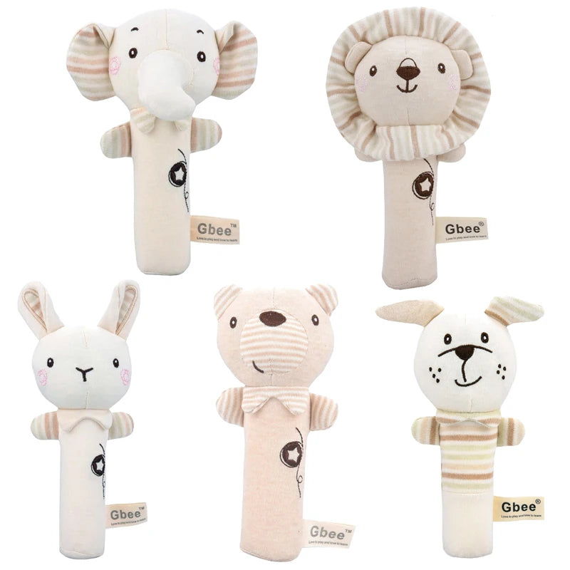 Baby Plush Rattle Cartoon Animals Crib Mobile Bed Bell Toys 0-12 Months Infant Toddler Early Educational Toy for Newborn  Gifts