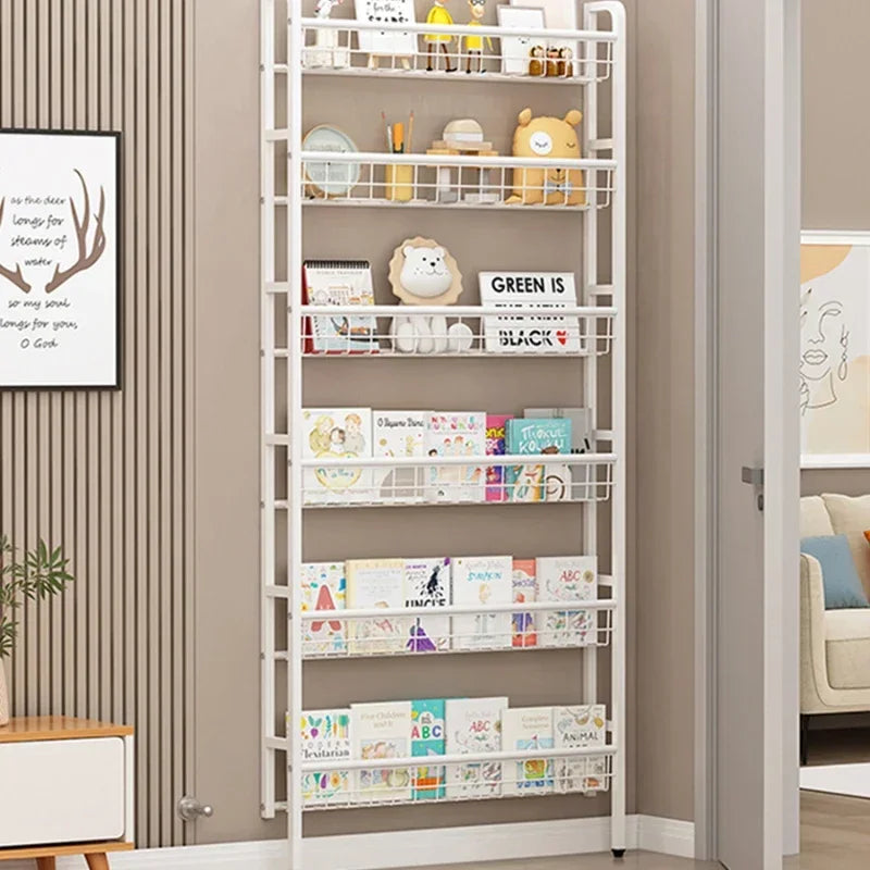 Over The Door Storage Rack Multi Layer Bathroom Load bearing Wall Hanging Shelf Kitchen Condiment Cabinet Door Rear