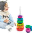 Montessori Rotating Rainbow Tower Baby Stacking Puzzle Toys Safety and Environmental Protection Colored Children's Toys Boy Girl